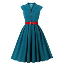 Retro Vintage Camisa De Cintura Alta Verão Vestido Feminino Com Cinto Elegante Estilo 1950 Balanço Pinup Rockabilly Vest
