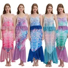 Adulto fantasia sereia Fishtail vestido longo fino estilingue cintura estreita mais magro olhar beira-mar foto vestido R