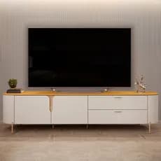 Rack Para Sala de Estar TV 75 Pol Orgânico Dion D05 Bali Cedro - Lyam Decor