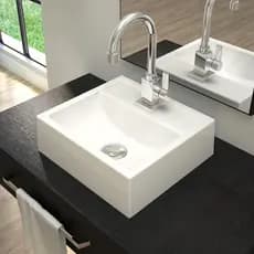 Cuba de Apoio Quadrada C01 Para Banheiro Q32W Branco - Lyam Decor