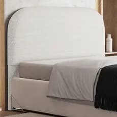 Cabeceira Cama Box Casal 140cm Orgânica Lanna W01 Bouclê Cru - Lyam Decor