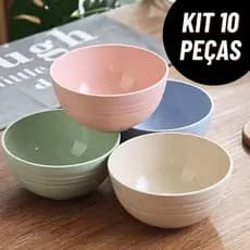 Kit 10 Tigelas Bowl Bambu Cumbuca Sobremesa Bowls Tigela Alimentos