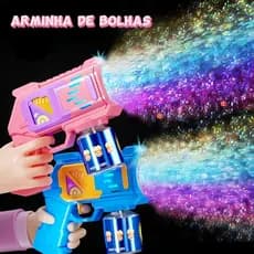 Máquina Lança Bolha De Sabão Automática Colorido Brinquedo Infantil Azul Vermelho Máquina 10 furos de bolhas festa