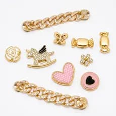 Kit de Apliques para Sapatos+Pingente para Bolsa 2 em 1|Metal/PVC|Acessórios DIY Cartoon|Enfeite Decorativo Versátil