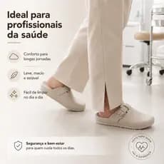 Chinelo Babuche Feminino em EVA Leve Antiderrapante Confortável Ajustável Ideal para Profissionais da Saúde