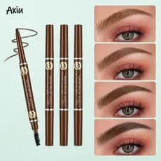 🌸AXIU-1🌸 4 Cores Lapis Para Sobrancelha À Prova D'água De Cabeça Dupla Caneta Preto Castanho Escuro Castanho Médio