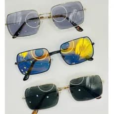 KIT com 3pcs oculos de sol metalico,lente espelhada,com protecao UV,modelo quadrado