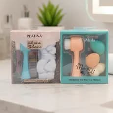 Kit Skincare Escova Facial Suave Faixa Cabelo Autocuidado Platina / ou / Kit Aplicação Escova Facial e Aplicadores