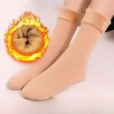 Meia Termica Feminina Cano alto de Lã Grossa Peluciada Meia de Inverno