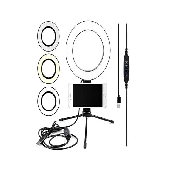 Ring Light 6 Polegadas de Mesa 16cm com Tripé (iluminação)