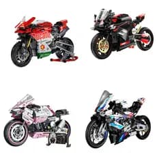 Blocos de Montar Moto BMW de Corrida - Modelo de Velocidade, Brinquedo para Crianças