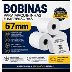Kit 10 Bobina Térmica 58mm p/ maquininhas e impressoras