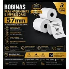 Kit 50 bobina Términa 58mm p/ maquininhas e impressoras