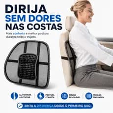 Suporte Encosto Lombar Ergonômico para Banco Automotivo e Cadeira Carro Postura Conforto BM-F1806