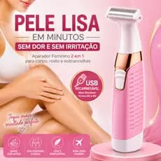 Aparador Depilador Feminino Kemei KM-1900 2 Em 1 USB Sem Fio Sobrancelha Corpo