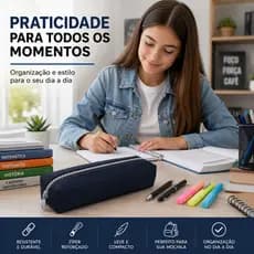Estojo Tactel Escolar Reforçado 1 Zíper Estojo Escolar