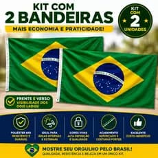 Bandeira Brasil 90x160cm Frente Verso Kit 2 Unidades