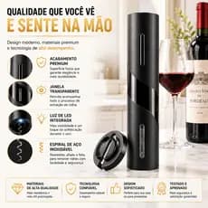 Abridor Vinho Elétrico Automático Saca Rolhas Sem Esforço