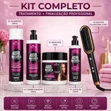 Kit Shampoo Condicionador Liso Imediato Redutor de Volume + Escova Pente Alisadora