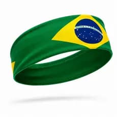 Kit 2 Faixas Testeira Brasil Torcida Academia Corrida Eleições Futebol