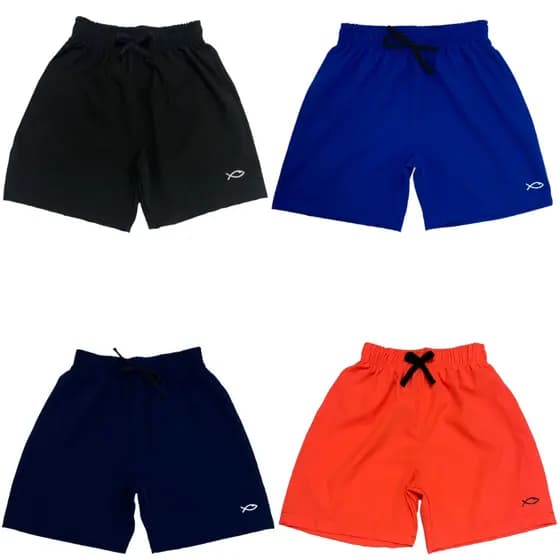 Bermuda de Menino Infantil masculina Liso short masculino tactel com Laycra moda praia