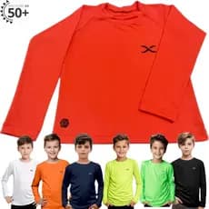 Camisas Proteção UV Inverno Térmicas Infantil de Crianças Segunda Pele Manga Longa  2 Ate 16 Anos