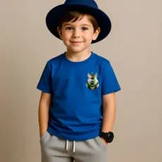 Camiseta Infantil  Manga Curta Estampada Emblema BolaFutCoroa  100% Algodão Camisa Premium Infantil Unisexx