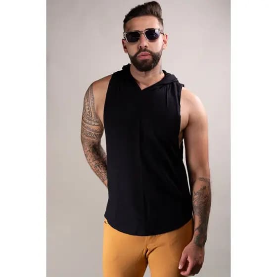 Regata Masculina JotaVê Moletinho com Capuz Modelo Swag Moda Masculina Verão