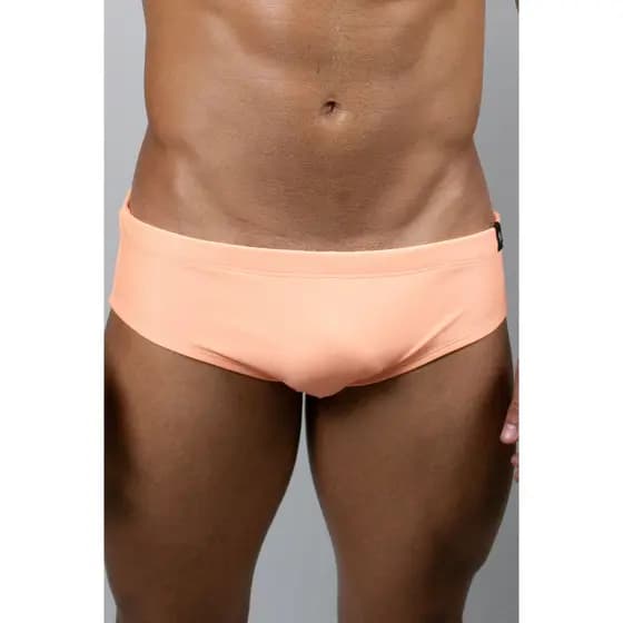 Sunga Slim Neon Laranja Moda Praia Masculina Verão Piscina Confortável Leve