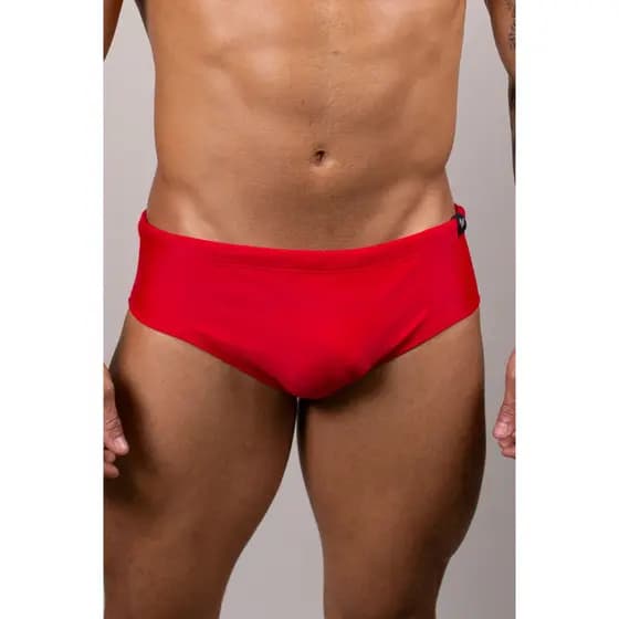 Sunga Slim Vermelha Masculina Moda Praia Verão Piscina Confortável