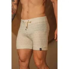Short Masculino em Tricô Verão Moda Masculina Praia Casual Confortável Leve