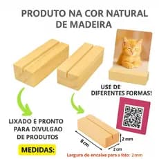 Kit 10 / 15 / 20 / 30 / 50 Suportes Porta Retrato Foto Polaroid Madeira Pinus Decoração Presente
