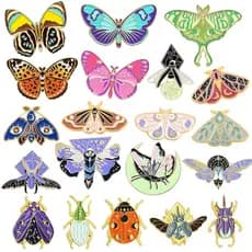 Conjunto De Alfinetes De Borboleta E Traça , Lindos Lapela De Mochila De Natal , Emblemas Estéticos Kawaii , Presente
