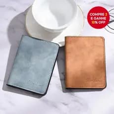 Carteira Vertical Ultrafina Para Homens-Porta-Cartões Fino Com Janela De Identificação