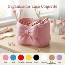 Porta Joias Porta Trecos Organizador De Mesa Laço Decorativo Rosa