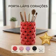 Porta Pincéis De Maquiagem Decorativo Corações Organizador Moderno Fosco