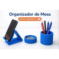 Porta Canetas Lápis Clipes e Celular Organizador de Mesa Escritório
