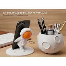 Organizador de Mesa Astronauta Lunar Decorativo