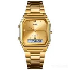 Ponteiro masculino clássico + Digital ultrafino Display duplo relógio eletrônico rosa ouro rua estilo Retro relógio de m