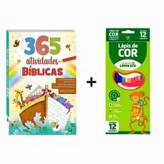 Kit Atividades Bíblicas Todolivro + Lápis De Cor 12 Cores