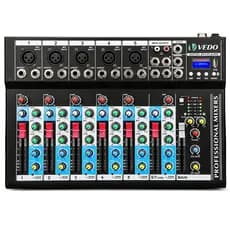 VEDO 7 Canais Profissional Mixer Portátil Mixagem De Som Console Play Record Reprodução De Computador Mixer De Áudio