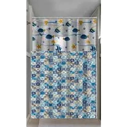 Cortina De Banheiro Cortina De Box De Plastico Com Visor 1.40 x 2.00m