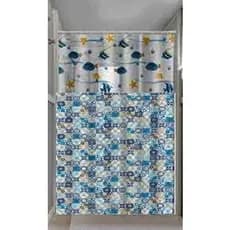 Cortina De Banheiro Cortina De Box De Plastico Com Visor 1.40 x 2.00m