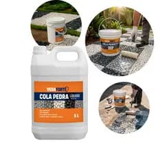 Cola Pedra Fixador de Pedras para Jardim 5 Litros Veda Forte