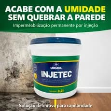 INJETEC 3,2L VBrasil Impermeabilizante Permanente Contra Umidade Nano Penetração Sem Quebrar Parede
