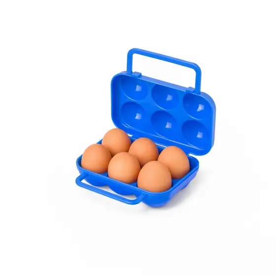 Case Rígida Porta Ovos Camping Crossfit 6 Ovos Azul