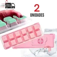 2 Forma de Gelo com Tampa Kit 2 Pçs Fundo em Silicone com Tampa de Aba Enche Fácil Resistente