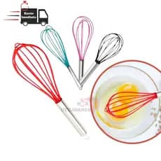 Batedor de Ovos Silicone  Reforçado Cabo Inox Fue Grande 29 cm Confeiteiro