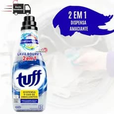 Lava Roupas 2 em 1 Tuff Concentrado Dispensa Uso Amaciante 1,5L 1500 ml