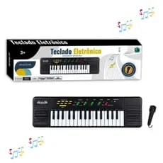 Piano Teclado Eletrônico 32 Teclas Infantil Musical Com Microfone